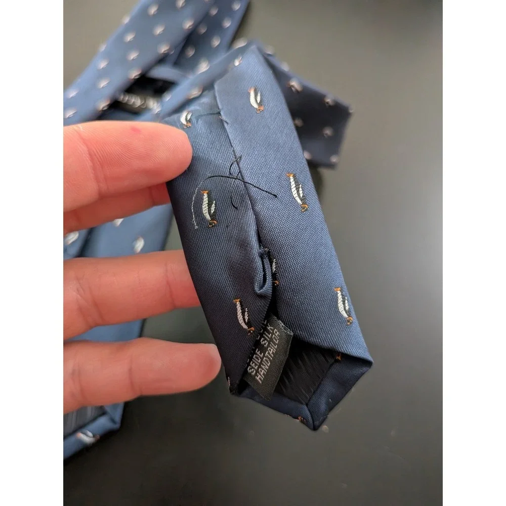 Barry Wang Italy Tie All Over Penguin Design‎ Blue 62